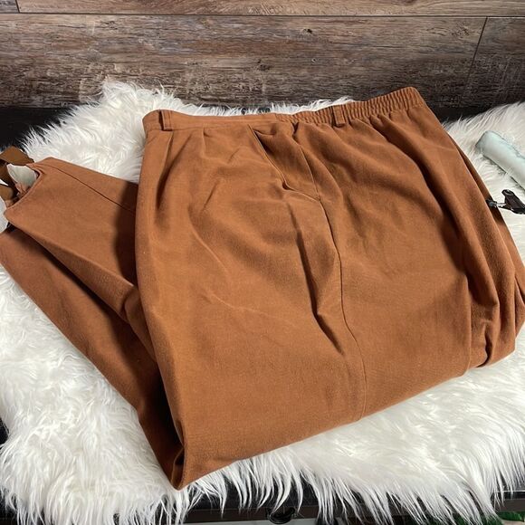 August Max Woman Petite Stirrup Pants, Size 24, Petite Length , Brown - Picture 4 of 5